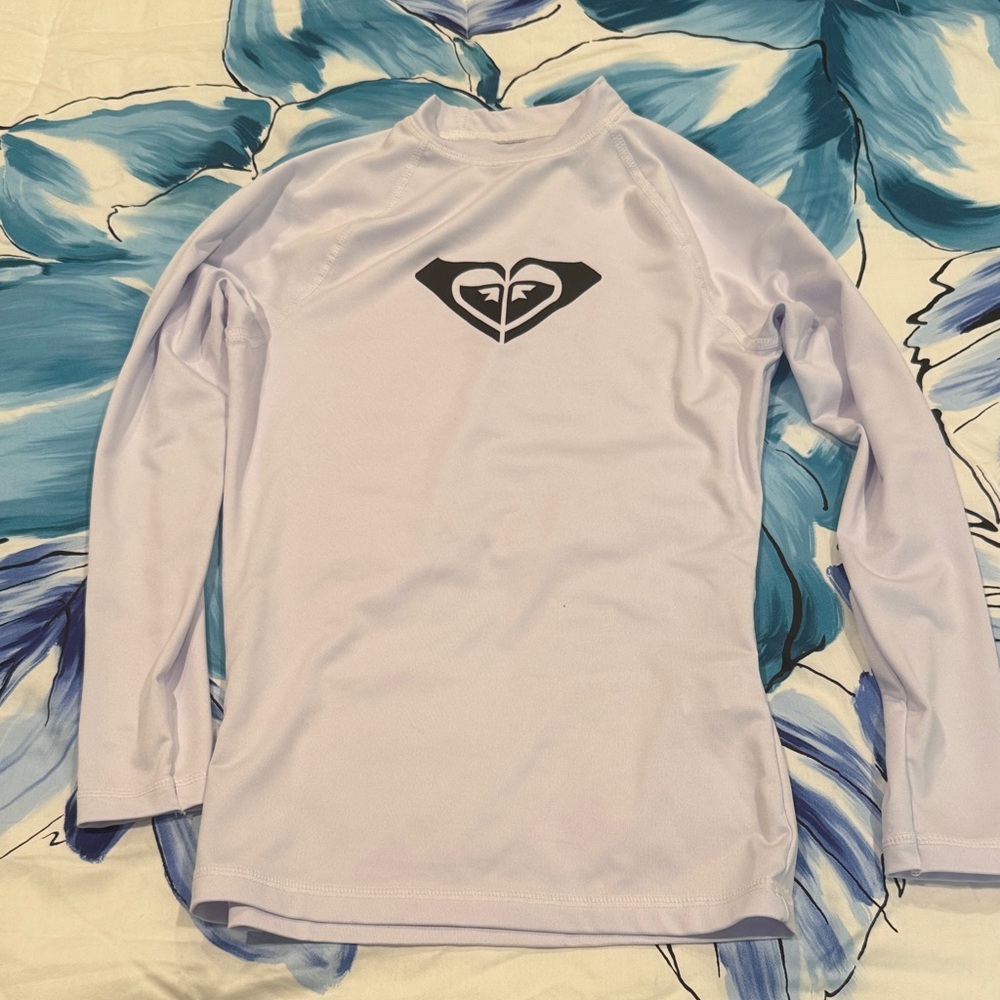 Roxy White Long Sleeve Rash Guard